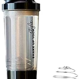 Shaker Bottle, 100% Leak Proof BPA Free Gym Shaker Pro Cyclone Shaker 600ml with Storage Compartment and Stainless Steel Blender Ball, Ideal for Protein (Multi Color)-image-54