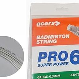 Badminton Racquet String Acers Pro 65 Super Power White Color for 1 Racquet-16