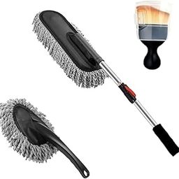 Keystation Microfiber Car Cleaning & Duster Kit | Interior & Exterior Cleaning Detailing Tool | Microfiber Car Duster Kit - Extendable Long Handle Car Cleaning Accessories(Combo 4)-image-46
