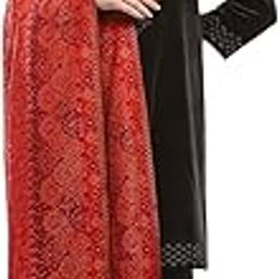 Womens Self Design Red Shawl-image-41