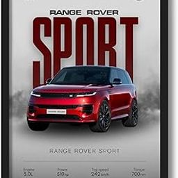 ArtAction Range Rover Sport Wall Frame Poster | Automotive Poster Art for Bedroom, Office | A4 Size | Framed Range Rover Sport Poster | Aesthetic Car Decor Gift for Men, Boys & Auto Enthusiasts-image-42