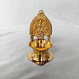 Small Brass Kamatchi Vilakku for Pooja | Traditional Lakshmi Diya for Home Temple & Festivals | Goddess Lakshmi Oil lamp-image-45