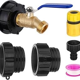 IBC Tote Adapter 275-330 Gallon IBC Tote Water Tank Fittings, IBC Tote Garden Hose Adapter,Blue Anti Slip Handle Lead-Free Compliant Brass Valve with 3 Adapter,Apply to IBC Containers, Ton Barrels-picture-16