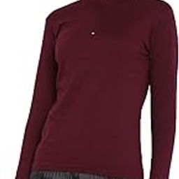 Women's Long Sleeve Thumbopen 1/4 Zip Hi Neck Tshirt-16
