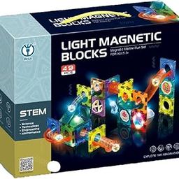 BLiSS HUES™ Light Magnetic Tiles Building Blocks for Kids (49 Pc) | 3D Clear STEM Educational Toys| Magnetic Marble Run for Boys & Girls 3 4 5 6 7 8 9+ | Creative Gift-18