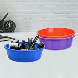 Homestic Pack of 3 Desk Organizer | Stationery Organizer | Multipurpose Organizer | Office Supplies for Pen-Pencil-Staplers | Desktop Organizer | 6 LTR | Purple & Red & Blue-image-90