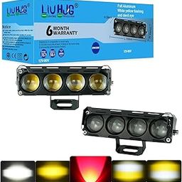 OTO2EYE 6 Months Warranty Powered By LIU HJG 4 LED Super Bright Fog Light, 12V-80V, 5 Modes White, Yellow, Red, Alternative & Flashing, For Bikes And Cars (4 LED 5 MODE, PACK OF 2)-20