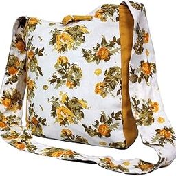 Cotton Multi Floral Yellow Printed Jhola Bag (Pack of 1 Piece)-image-96