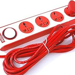 Skeisy EXT-401 Extension Board, 4+1 Multi Plug 2.5 Long Wire 4 Socket Extension Boards (White, 2.5 m)-52