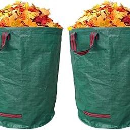 2 Pack 72 Gallon Reusable Yard Leaf Bags with Garden Gloves,Garden Waste Bag Trash Lawn Debris Grass Clippings Containers 4 Handles-image-23