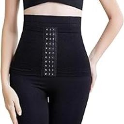 Women's High-Waisted Body Shaper Tummy Control Slimming Shapewear with Corset, Wired Tummy Tucker, Postpartum Belly Fat Reduction Abdominal Belt Black-image-53