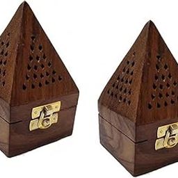 HYMS Wooden Handmde Incense/dhoop batti/agarbatti Holder/Stand Wooden Incense Holder Pack of 2-image-11