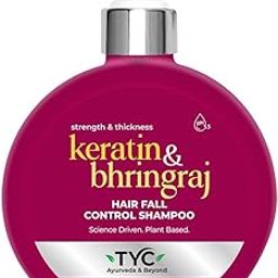 TYC - TRUST YOUR CHOICE Ayurvedic Hair Fall Control Shampoo With Plant Keratin And Bhringraj|3-In-1 Organic Shampoo With Conditioner|Sulphate Free|Helps Reduce Hair Breakage And Hair Thinning|Ph 5.5-13