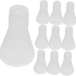CIYODO 10pcs Plastic Erlenmeyer Flask Lid Conical Laboratory Flasks for Experiments Semi Pp Plastic Easy to Clean Accurate Graduation for Science Education-image-50