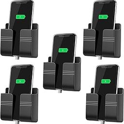 DSNS Wall Mounted Adhesive Remote Control Stand Mobile Phone Holder for Charging AC/TV Storage Box for All Smartphones | Pack of 5 (Black)-4
