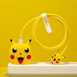 Charger Case Cover with Full Cable Protector 3D Cute Pattern Compatible for iPhone Charger Only 18W & 20W iPhone 16,iPhone 13,iPhone 15,iPhone 14 (Yellow Cat)-image-51