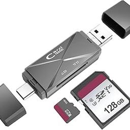 USB Micro SD Card Reader, 3-in-1 SD Card Reader to USB Adapter, Memory Card Reader for SDXC, SDHC, MMC, RS-MMC, Micro SDXC, Micro SD, Micro SDHC and UHS-I Cards (Grey)-image-49