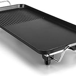 Matiko Electric Griddle, 1360W Hot Plate Cooking BBQ Grill, Non-Stick Table Top Grill Barbecue Grill Pan Smokeless Teppanyaki Pan-11
