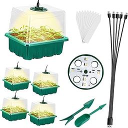 ARTISOUL® 5X Plants Seed Starter Trays with Humidity Adjustable Dome for Garden Plants Green-image-74