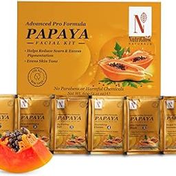 NutriGlow NATURAL'S Advanced Pro Formula Papaya Facial Kit for Glowing Skin Cleanup Kit for Even Skin Tone, 60gm-image-81