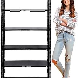 Perfect steel traders Heavy Duty Multipurpose Metal Store Shelf, Adjustable Kitchen Storage Rack Garage Shelves, 6 Tier Shoe Rack, 36 X 12 X 60 Inch (20 Gauge, Black)-image-46