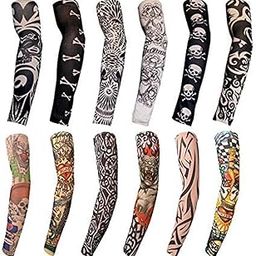 6PCS Tattoo Sleeves, Arm Tattoos Sleeve For Men & Women -Fake Temporary Kids Hand Cover -Tatoo Arms Sun UV Cool Protection -Unisex Stretchable Cosplay Accessories - Running, Cycling, Color Randomly-image-98