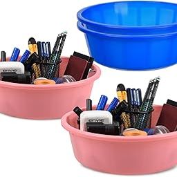 Pack of 4 Desk Organizer | Stationery Organizer | Multipurpose Storage Organizer | Office Supplies for Pen-Pencil-Staplers | Desktop Organizer | 6 LTR | Blue & Light Pink-image-77