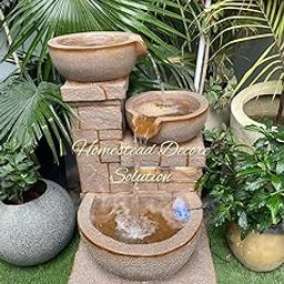 Classy Home Creation 3 Tier Water Fountain with LED Light for Home and Garden, Big Size, Indoor Water Fountain 3 feet, Outdoor Fountain for Home,Garden, Office, Fiber Water Fountain (Multicolour)-image-72