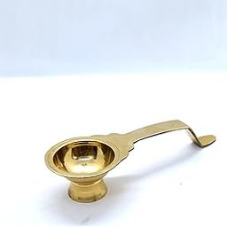 Divine Souk Brass Puja Jyot with Handle | Brass Camphor Burner for Mandir, Home Pooja, Rituals & Spiritual Use | Camphor Loban Dhoop Burner (Size 1)-image-35