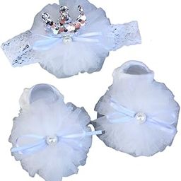 Baby Flower Hairband & Shoes Set Soft, Comfortable Fit for Ages 0-6 Month-old's | Ideal for Newborns & Toddlers-image-80