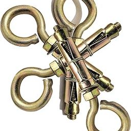 Pure Source (India) Brass Anchor Round Close Hook 8 Mm Fasteners, 4 Pieces, Gold-11