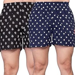 Men's 100% Cotton Boxer Shorts (Pack of 2) | Breathable, Soft Elastic Waistband, Regular Fit, Stylish Prints, Durable Stitching | Perfect Underwear-image-78