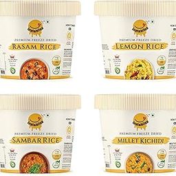 Instabites Ready To Eat Combo of Rasam Rice, Sambar Rice, Lemon Rice, Millet Kichidi No Added Preservatives and Ready to Eat in Minutes - Pack of 4-image-83