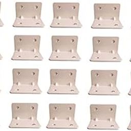 EKTA Enterprises Mild Steel L Shape Right Angle Shelf Clamp Holder Bracket Support L Clip (Ivory) 1 * 1.5 Inches { Pack of 20}-picture-15