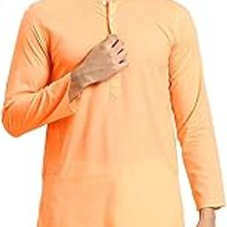 Men's White Fine Cotton Long Kurta | Round Neck | 10 Colours |-image-56