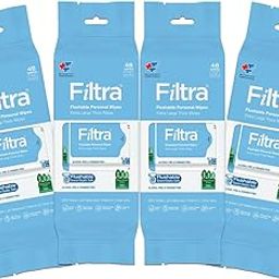 Filtra® Flushable Personal Wipes | 99% Water Wipes | 100% Flushable & Septic Safe | Baby Wipes | Toilet Wipes | Intimate Wipes | Menstrual Wipes | Hygiene Wipes| Surface Wipes | Travel Wipes | Fragrance Free | Zero Alcohol & Parabens | Latest Technology - 100% Plant Based, Flushable, Biodegradable | 8 Wipes/Mini Pack, 6 Mini Packs/Bag = 48 Wipes (48 count (Pack of 4) - 192 Wipes)-image-54