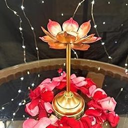 AGAAS ENTERPRISES Lotus Shape Golden Tealight Candle Holder Table Décor for Pooja Room Decoration Items for Home | Diwali Decoration Items Festival Gift for Home Décor-image-41