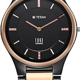 Edge Ceramic Dress with Diamonds Quartz Analog Black Dial Ceramic Strap Watch for Men-1696KC02/NT1696KC02-8