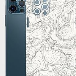 AtOdds Mobile Skin Sticker Wrap | Compatible for iPhone 12 PRO | Scratchproof Matte Finish | Full Coverage for All Sides & Camera Protection (White-Terrain)-image-54