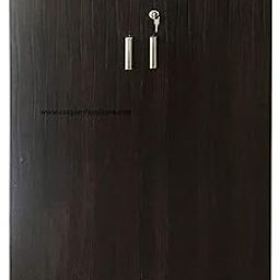 CASPIAN Engineered Wood Double Door Wooden Shoe Rack Coffee Brown | Pre-Assembled Vertical Furniture | Storage Organizer for Indoor/Outdoor Use | Cabinet with Key Lock, 4 Compartments & Drawer-16