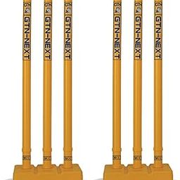 GTN Wickets for Cricket Hard PVC Plastic Stump with Bails Full Size Plastic Stump (4 Bails and 6 Stump Yellow)-image-73