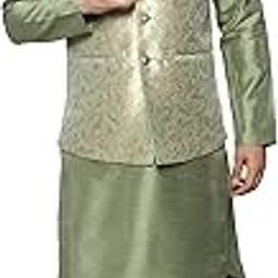 Men's Silk Blend Kurta Pajama with Designer Ethnic Nehru Jacket/Modi Jacket…-24