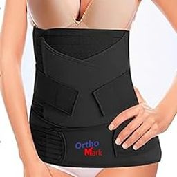 ORTHO MARK 3 in 1 Postpartum Belly Band Post Pregnancy Abdominal Belt for Women After Birth Belly/Waist/Pelvis Wrap Postnatal Shapewear, Tummy Reduction, Size XXL (Black)-image-58