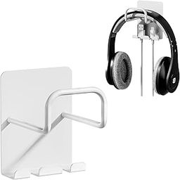 BOIVSHI Headphone Hanger, Magnetic Fastening, Set of 2, Headphone Hooks, Wiring Organization, Headphone Stand, Headphone Hanging, Small, Hanging Storage (White)-16