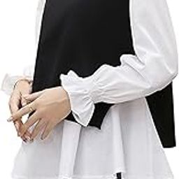 Women's Shirt + Sweater Knit Vest, 2-Piece Set, Fluffy, Oversize, Layered Style, Long Sleeve, Top, Spring, Autumn and Winter-image-25
