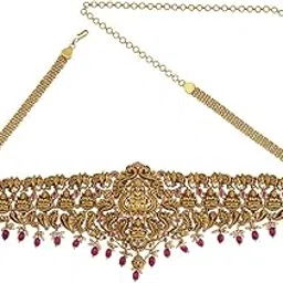 kushal's Fashion Jewellery Ruby Gold Polished Antique Belt With Adjustable Chain Best for Festive Season & Special Occasion - 433558-picture-22