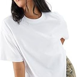 Solids: Women and Girls Short Sleeve Round Neck Cotton Oversized T-Shirts-image-61