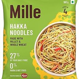 Mille No Maida Hakka Noodles | Made with Millet and Whole Wheat | 27% of your Daily Fibre | 180G-image-63