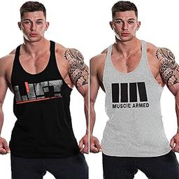 Men's Cotton Vest – Sleeveless Shirt for Casual Wear, Gym, and Sports – Breathable and Comfortable, Lightweight, Easy Care |Colour: Black & LITE Grey|Material: Polyester|SizeL|Pack of 2-135-image-123
