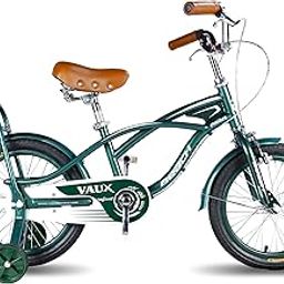 Vaux Beach Cruiser Cycle For Kids 16T With Support Wheels ,Europen Fashion Bicycle For Kids Age 4 To 6 years With Steel Frame, Tubular Tyres, Ideal Cycle For Boys & Girls With Height 3ft 3inch+ (Green)-image-80